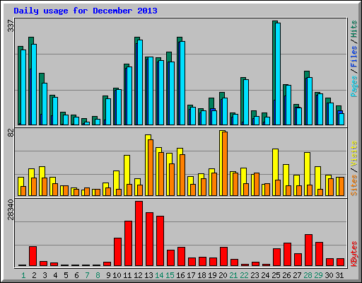 Daily usage for December 2013