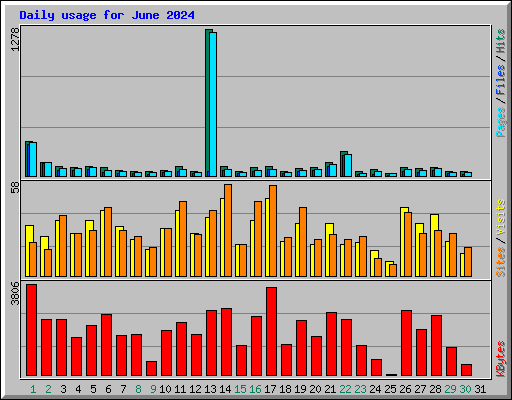 Daily usage for June 2024