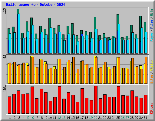 Daily usage for October 2024