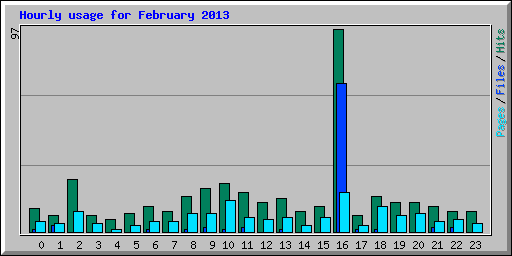 Hourly usage for February 2013