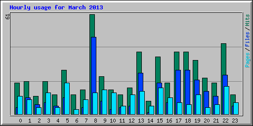 Hourly usage for March 2013