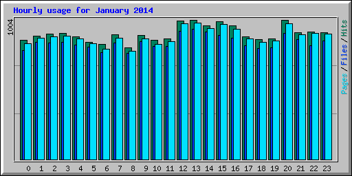 Hourly usage for January 2014