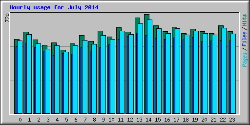 Hourly usage for July 2014
