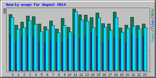Hourly usage for August 2014