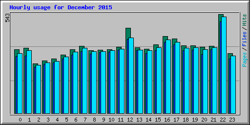 Hourly usage for December 2015