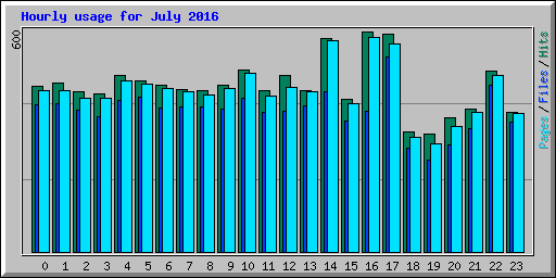 Hourly usage for July 2016