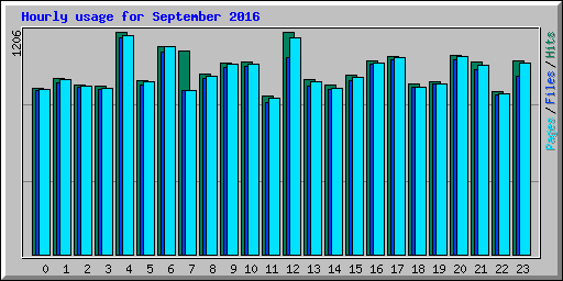 Hourly usage for September 2016