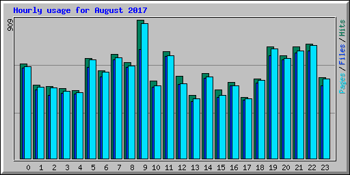 Hourly usage for August 2017