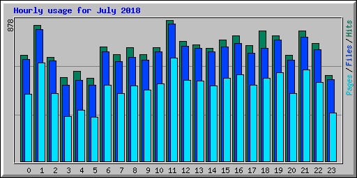 Hourly usage for July 2018