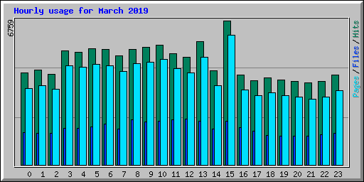 Hourly usage for March 2019