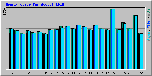 Hourly usage for August 2019