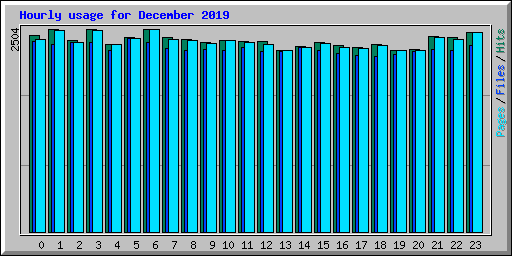 Hourly usage for December 2019