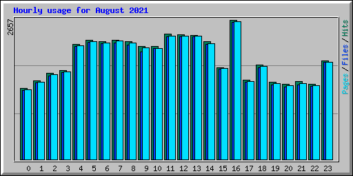 Hourly usage for August 2021