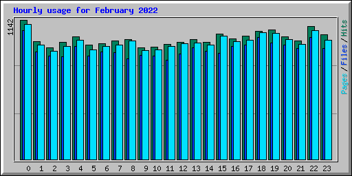 Hourly usage for February 2022