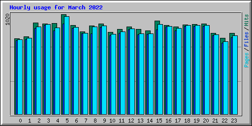 Hourly usage for March 2022