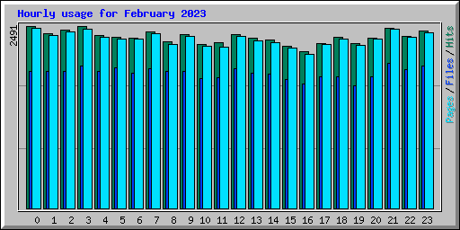 Hourly usage for February 2023