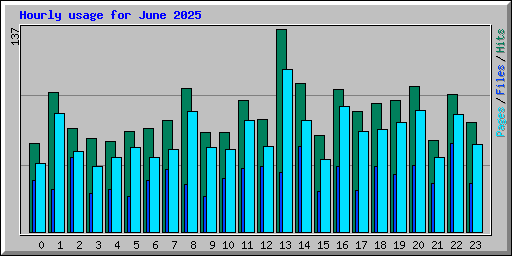 Hourly usage for June 2025