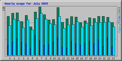 Hourly usage for July 2025