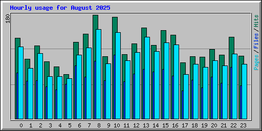 Hourly usage for August 2025