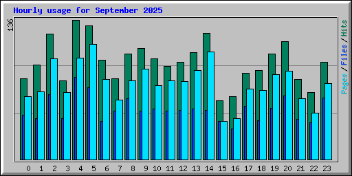 Hourly usage for September 2025